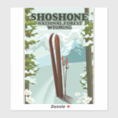Shoshone National Forest Ski-reisposter Sticker (Vel)