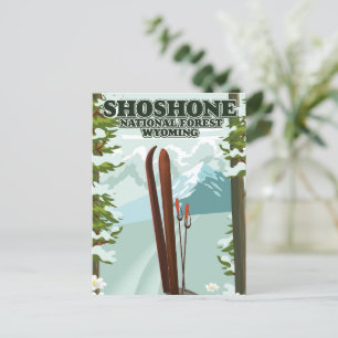 Shoshone National Forest Skireisposter Briefkaart