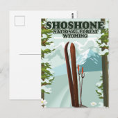 Shoshone National Forest Skireisposter Briefkaart (Voorkant / Achterkant)