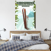 Shoshone National Forest Skireisposter Canvas Afdruk (Insitu (Slaapkamer))