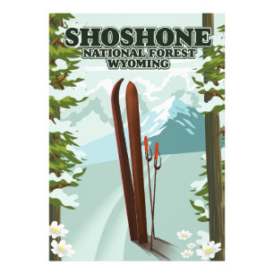 Shoshone National Forest Skireisposter Foto Afdruk