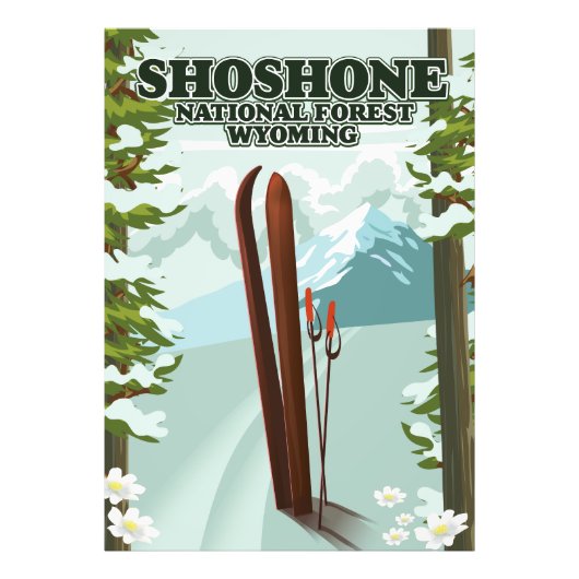 Shoshone National Forest Skireisposter Foto Afdruk (Voorkant)