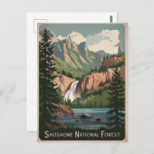 Shoshone National Forest Vintage Briefkaart (Voorkant / Achterkant)