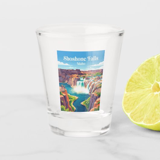 Shoshone-watervallen Idaho Shot Glas (Voorkant)