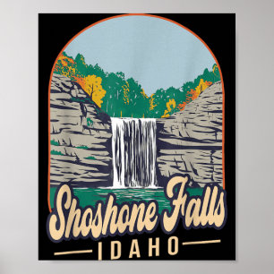 Shoshone-watervallen Idaho Watervallen Vakantie Av Poster