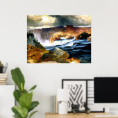 Shoshone-watervallen, Snake River, Idaho Poster (Thuiskantoor)