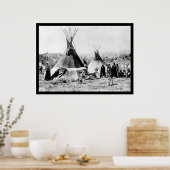 Shoshoni Indian and Skin Tipis 1884 Poster (Keuken)