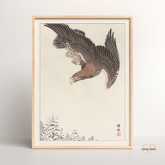 Shoson Ohara Eagle in Snowstorm Japanse Vogelkunst Poster
