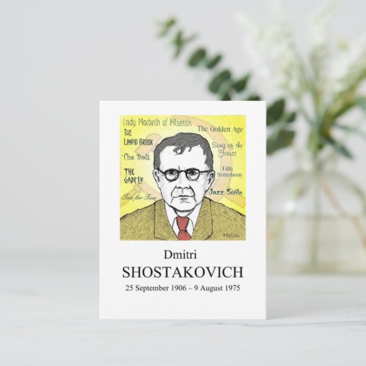 Shostakovich Briefkaart (Staand voorkant)