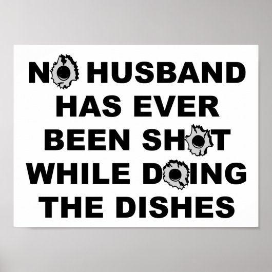 Shot Doing Dishes Funny Poster (Voorkant)