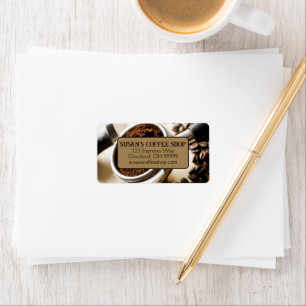 Shot Espresso Brouwsel voor Cappuccino Adres Etiket