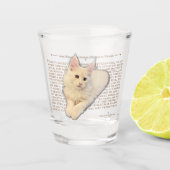Shot glas - crème Maine Coon kitten (Voorkant)