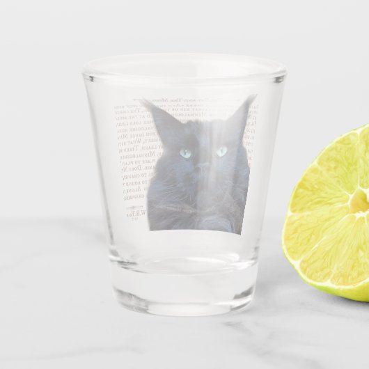 Shot glas - zwart Maine Coon kat (Achterkant)