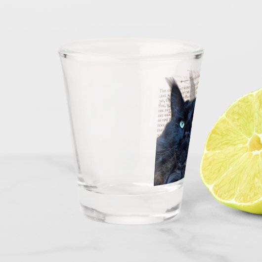 Shot glas - zwart Maine Coon kat (Links)