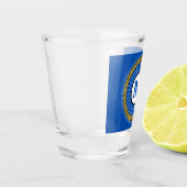 Shot Glass - Blauw - Gepersonaliseerd - Initiaal t Glas (Links)