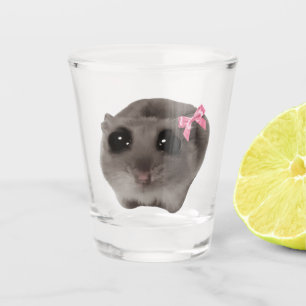 Shot Glass Coquette Sad Hamster Meme Glas