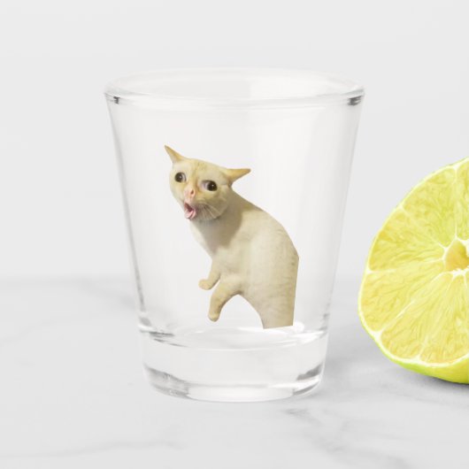 Shot Glass Coughing Cat Meme Shot Glas (Voorkant)