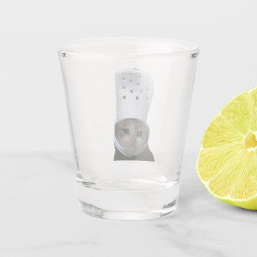 Shot Glass Crying Cat Croc Pet Meme Shot Glas (Achterkant)