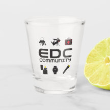 Shot Glass - EDCC-logo in zwart-wit met kleuren