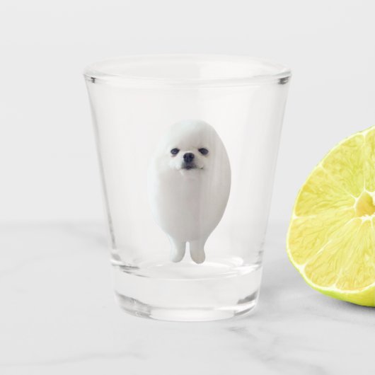Shot Glass Egg Dog Meme Glas (Voorkant)