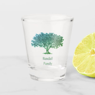 Shot Glass - Familiestructuur in groen en blauw Glas