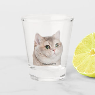Shot Glass Heavy Breathing Cat Meme Shot Glas
