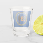 Shot Glass Hockey Player - Voeg naam & nummer toe Shot Glas (Achterkant)