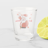 Shot Glass, kerstman met snoepsuikerriet Glas (Achterkant)