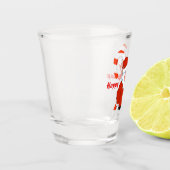 Shot Glass, kerstman met snoepsuikerriet Glas (Links)