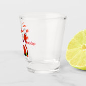 Shot Glass, kerstman met snoepsuikerriet Glas (Rechts)