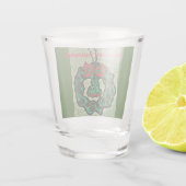 Shot Glass Kerstornament met Humoristisch Gezegde Shot Glas (Achterkant)