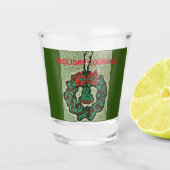 Shot Glass Kerstornament met Humoristisch Gezegde Shot Glas (Voorkant)