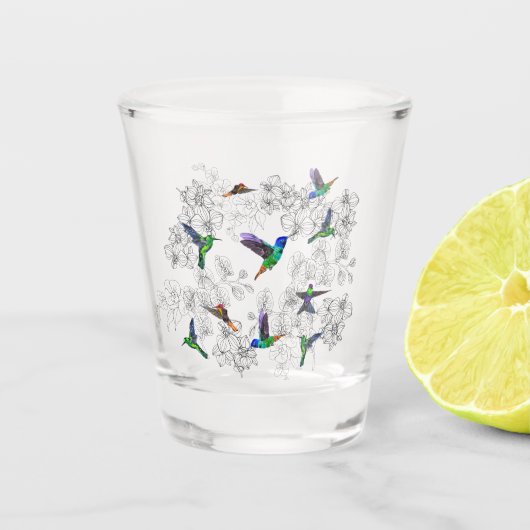 Shot Glass met vogels - Lente Glas (Voorkant)