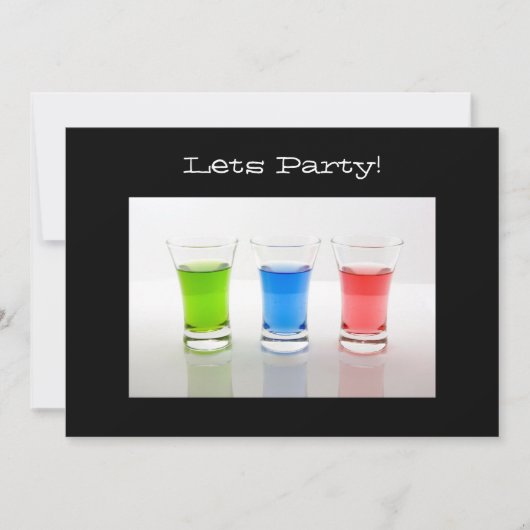 Shot Glass Party-uitnodiging Kaart (Voorkant)