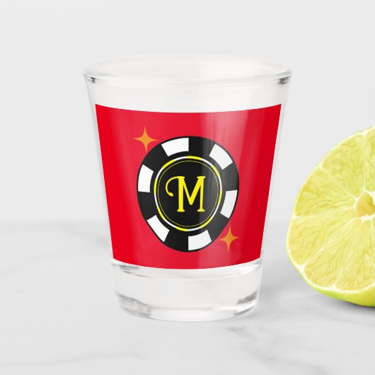 Shot Glass - Poker Gepersonaliseerd (voeg initiaal Glas (Voorkant)