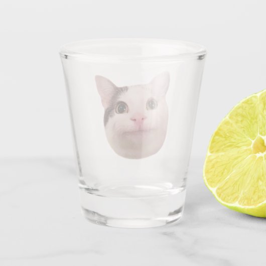 Shot Glass Polite Cat Meme Shot Glas (Achterkant)