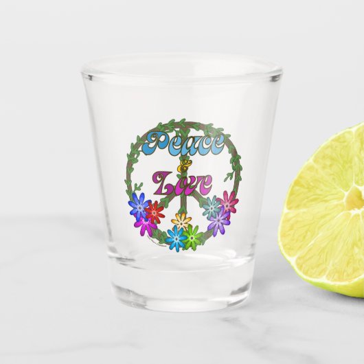Shot Glass - Vrede & Liefde Shot Glas (Voorkant)