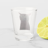 Shot Glass Zoned Out Cat Meme Glas (Achterkant)