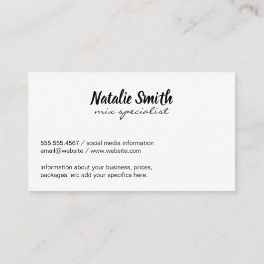 Shot Glasses | Bartender Visitekaartje (Achterkant)