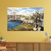 Shot Heard 'Round the World' door Domenick D'Andre Canvas Afdruk (Insitu (Woonkamer))