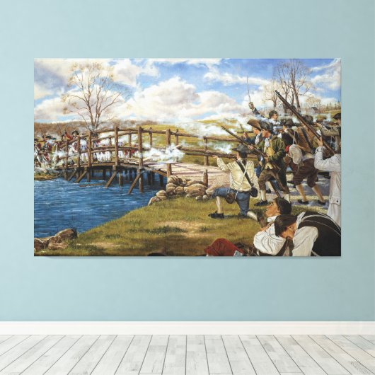 Shot Heard 'Round the World' door Domenick D'Andre Canvas Afdruk (Insitu (Houten vloer))