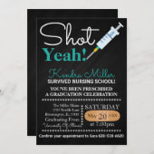 Shot Ja! Afstuderen verpleegschool uitnodigen Kaart (Voorkant / Achterkant)
