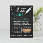Shot Ja! Afstuderen verpleegschool uitnodigen Kaart (Staand voorkant)