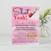 Shot Ja! Uitnodiging tot Afstuderen van verpleegsc (Staand voorkant)
