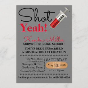 Shot Ja! Uitnodiging tot Afstuderen van verpleegsc