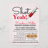 Shot Ja! Uitnodiging tot Afstuderen van verpleegsc (Voorkant / Achterkant)