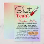 Shot Ja! Uitnodiging tot Afstuderen van verpleegsc (Voorkant / Achterkant)