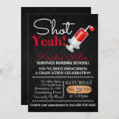 Shot Ja! Uitnodiging tot Afstuderen van verpleegsc (Voorkant / Achterkant)