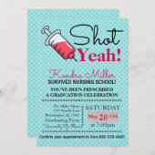 Shot Ja! Uitnodiging tot Afstuderen van verpleegsc (Voorkant / Achterkant)