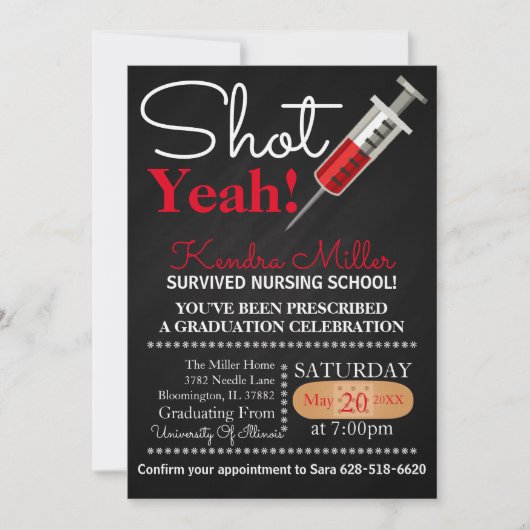 Shot Ja! Uitnodiging tot Afstuderen van verpleegsc (Voorkant)